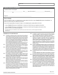 Application for Withdrawal - Quebec, Canada, Page 4