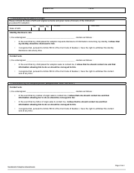 Registration of an Identity Disclosure Veto or of a Contact Veto - Quebec, Canada, Page 2