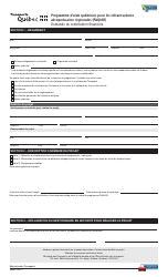 Document preview: Forme V-0022 Programme D'aide Quebecois Pour Les Infrastructures Aeroportuaires Regionales (Paqiar) Demande De Contribution Financiere - Quebec, Canada (French)
