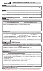Form SR-0014A Administration of Financial Assistance by a Third Party - Quebec, Canada