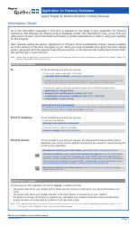 Form SR-2554A Application for Financial Assistance - Quebec, Canada