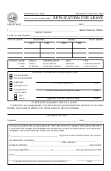 Form PD-8 &quot;Application for Leave&quot; - New Hampshire