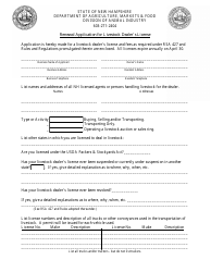 Renewal Application for Livestock Dealer&#039;s License - New Hampshire