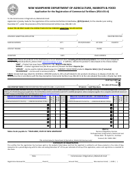 Application for the Registration of Commercial Fertilizers - New Hampshire