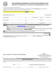 Document preview: Application for the Registration of Horticultural Growing Media - New Hampshire