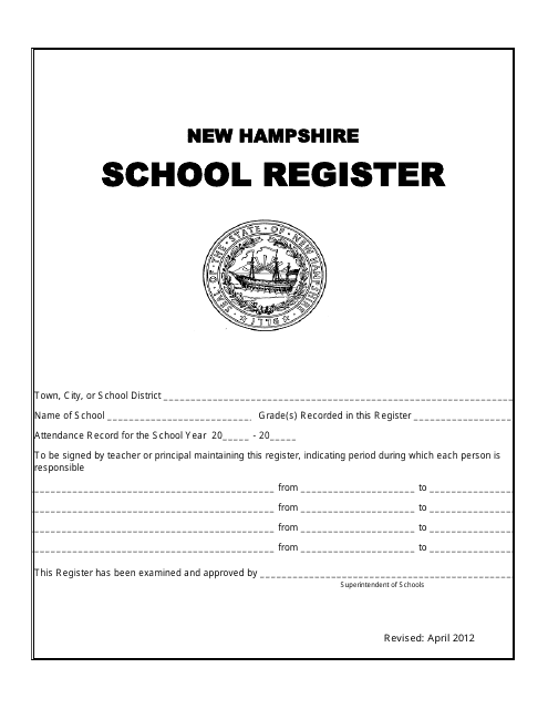 School Register - New Hampshire Download Pdf