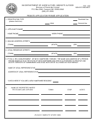 &quot;Private Applicator Permit Application&quot; - New Hampshire