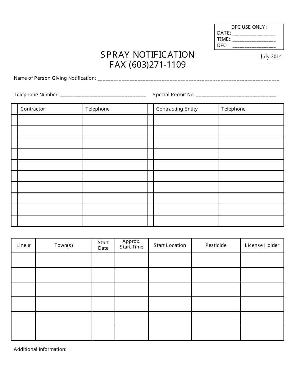 Spray Notification - New Hampshire, Page 1