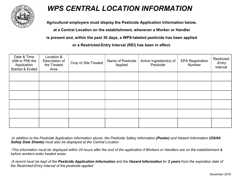 Wps Central Location Information - New Hampshire Download Pdf