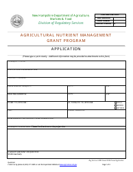 Agricultural Nutrient Management Grant Program Application Form - New Hampshire