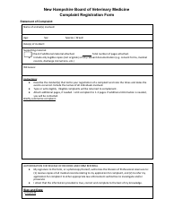 New Hampshire Board of Veterinary Medicine Complaint Registration Form - New Hampshire, Page 2