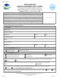 Form NHDES-A-01-014 &quot;Application for Asbestos Abatement Entity License&quot; - New Hampshire