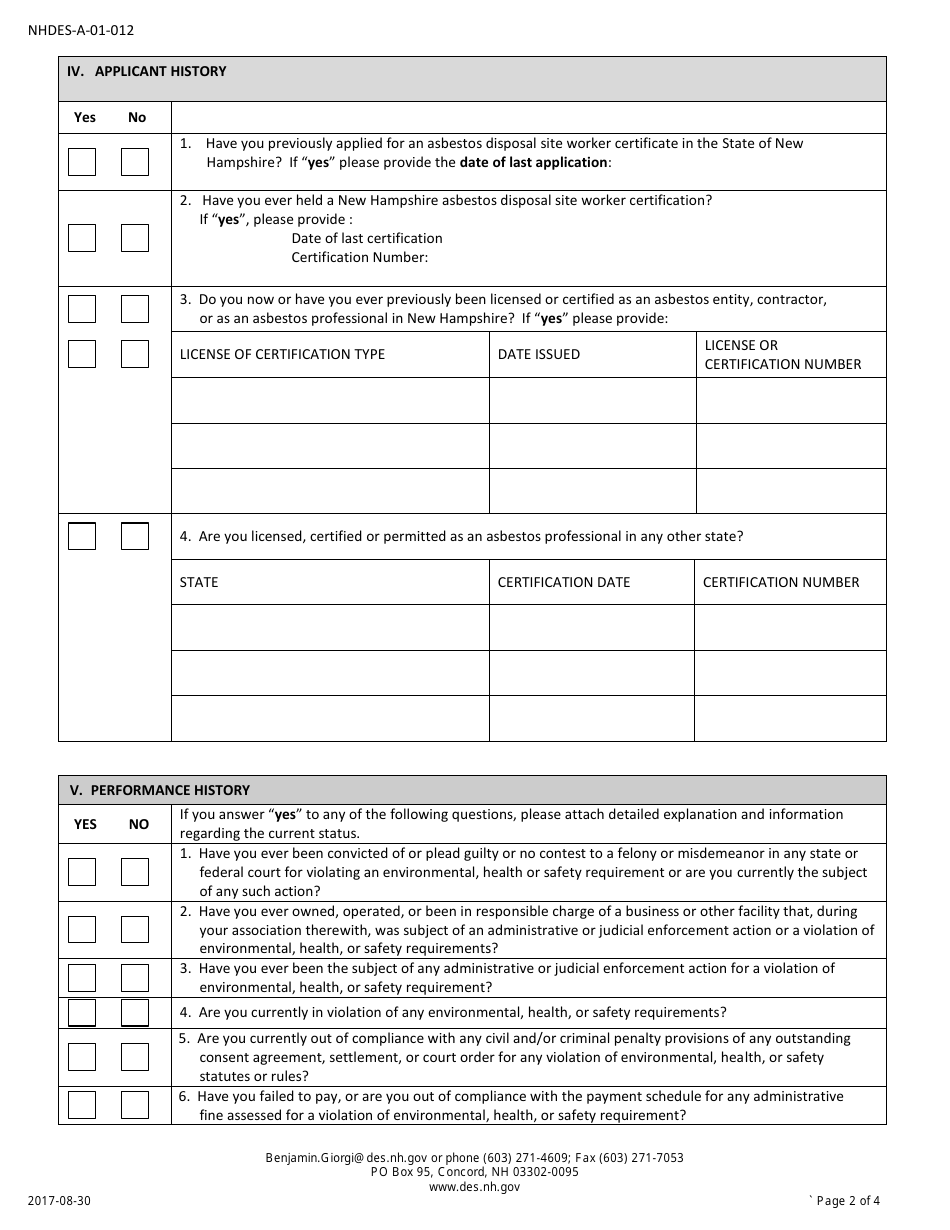 Form NHDES-A-01-012 - Fill Out, Sign Online and Download Printable PDF ...