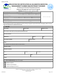 Form NHDES-A-01-009 Application for Certification as an Asbestos Inspector, Management Planner and/or Project Designer - New Hampshire