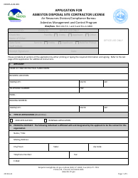 Form NHDES-A-01-015 Application for Asbestos Disposal Site Contractor License - New Hampshire