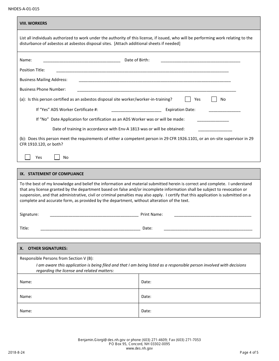 Form NHDES-A-01-015 - Fill Out, Sign Online and Download Printable PDF ...