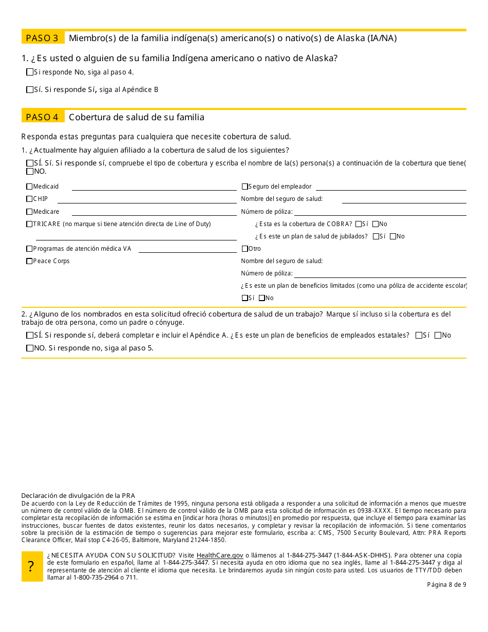 Formulario 800MA Solicitud De Cobertura De Salud Y Ayuda Para Pagar Los Costos - New Hampshire (Spanish), Page 10