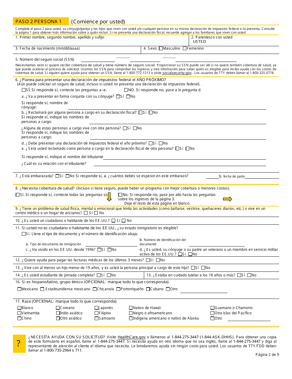 Formulario 800MA Solicitud De Cobertura De Salud Y Ayuda Para Pagar Los Costos - New Hampshire (Spanish), Page 4