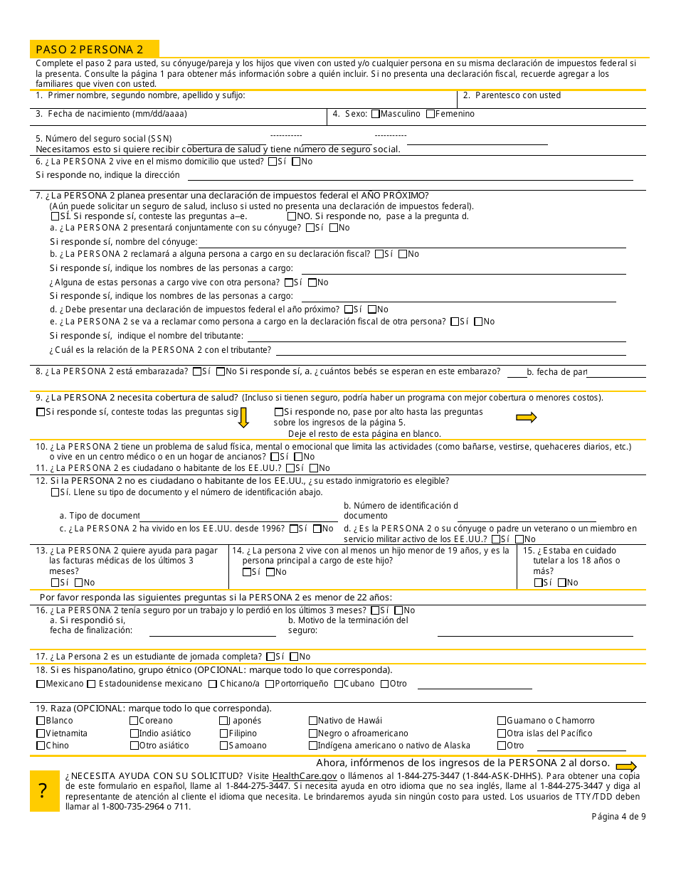Formulario 800MA Solicitud De Cobertura De Salud Y Ayuda Para Pagar Los Costos - New Hampshire (Spanish), Page 6