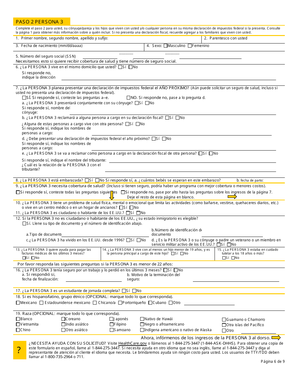 Formulario 800MA Solicitud De Cobertura De Salud Y Ayuda Para Pagar Los Costos - New Hampshire (Spanish), Page 8