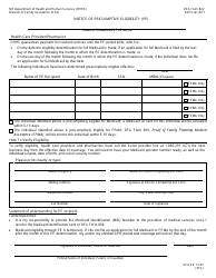 DFA Form 822 Notice of Presumptive Eligibility (Pe) - New Hampshire