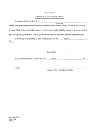 Form CPLC153 Section III &quot;Certificate of Appointment&quot; - New Hampshire