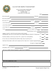Document preview: Elevator Inspection Report Form - New Hampshire