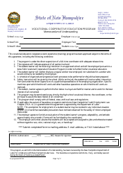 Document preview: Vocational Cooperative Education Program Memorandum of Understanding - New Hampshire