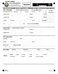Document preview: Form CD-57-P Real Estate Transfer Tax Declaration of Consideration Real Estate Purchaser (Grantee) - New Hampshire