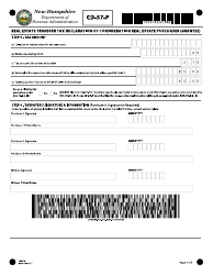 Form CD-57-P Real Estate Transfer Tax Declaration of Consideration Real Estate Purchaser (Grantee) - New Hampshire, Page 2