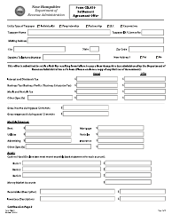 Form CD-410 Settlement Agreement Offer - New Hampshire