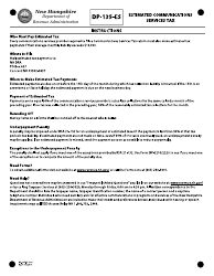 Form DP-135-ES Estimated Communications Services Tax Payment Form - New Hampshire, Page 2