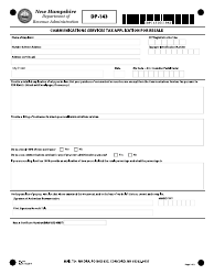 Form DP-143 Communications Services Tax Application for Resale - New Hampshire