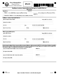 Document preview: Form DP-216 Employee Leasing Company Business Enterprise Tax (Bet) Election - New Hampshire