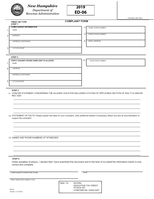 Form ED-06  Printable Pdf