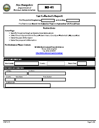 Document preview: Form MS-61 Tax Collector's Report - New Hampshire