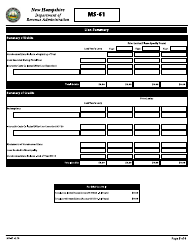 Form MS-61 Tax Collector&#039;s Report - New Hampshire, Page 5
