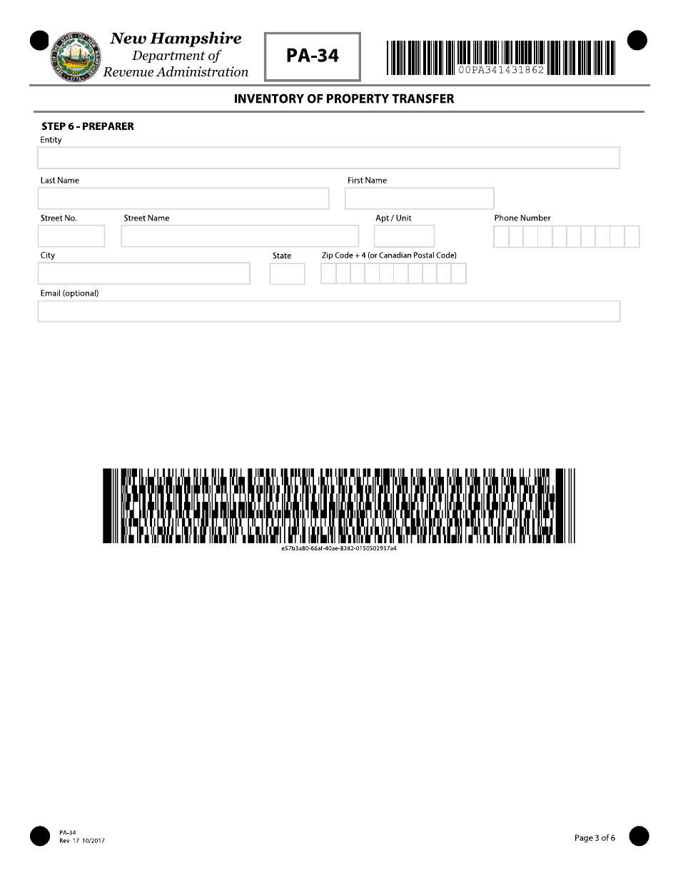 Form PA-34 Inventory of Property Transfer - New Hampshire, Page 3