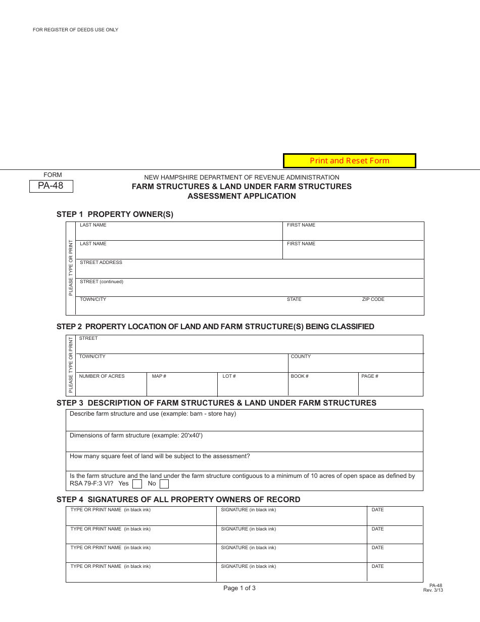 Form PA-48 - Fill Out, Sign Online and Download Fillable PDF, New ...