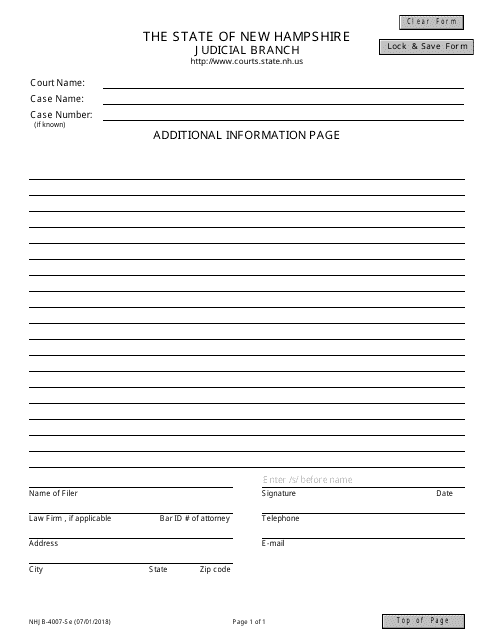 Form NHJB-4007-SE  Printable Pdf
