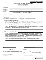 Document preview: Form NHJB-2200-DFPS Affidavit as to Military Service - New Hampshire