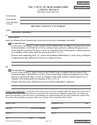 Document preview: Form NHJB-4015-SE Military Service Statement - New Hampshire