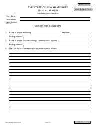 Document preview: Form NHJB-2838-SE Motion for Contempt - New Hampshire