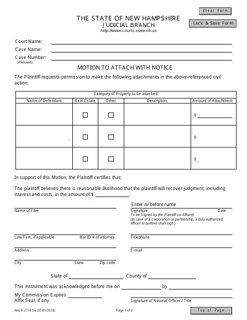 Form NHJB-2714-SE  Printable Pdf