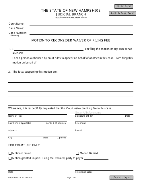 Form NHJB-4020-SE  Printable Pdf