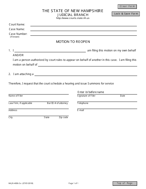 Form NHJB-4006-SE  Printable Pdf