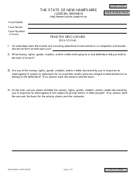 Document preview: Form NHJB-4004-SE Trustee Disclosure - New Hampshire