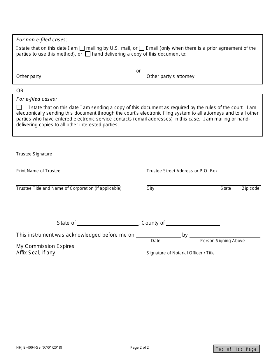 Form NHJB-4004-SE Trustee Disclosure - New Hampshire, Page 2