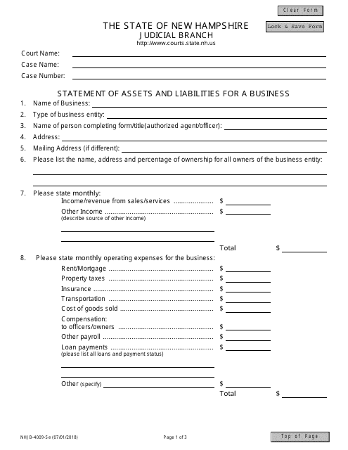 Form NHJB-4009-SE  Printable Pdf
