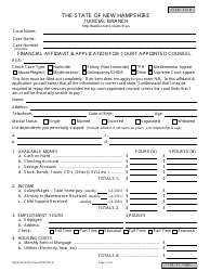 Form NHJB-2313-DF Financial Affidavit &amp; Application for Court Appointed Counsel - New Hampshire